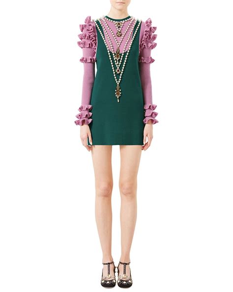 gucci green dress with red bow|Gucci dresses for women.